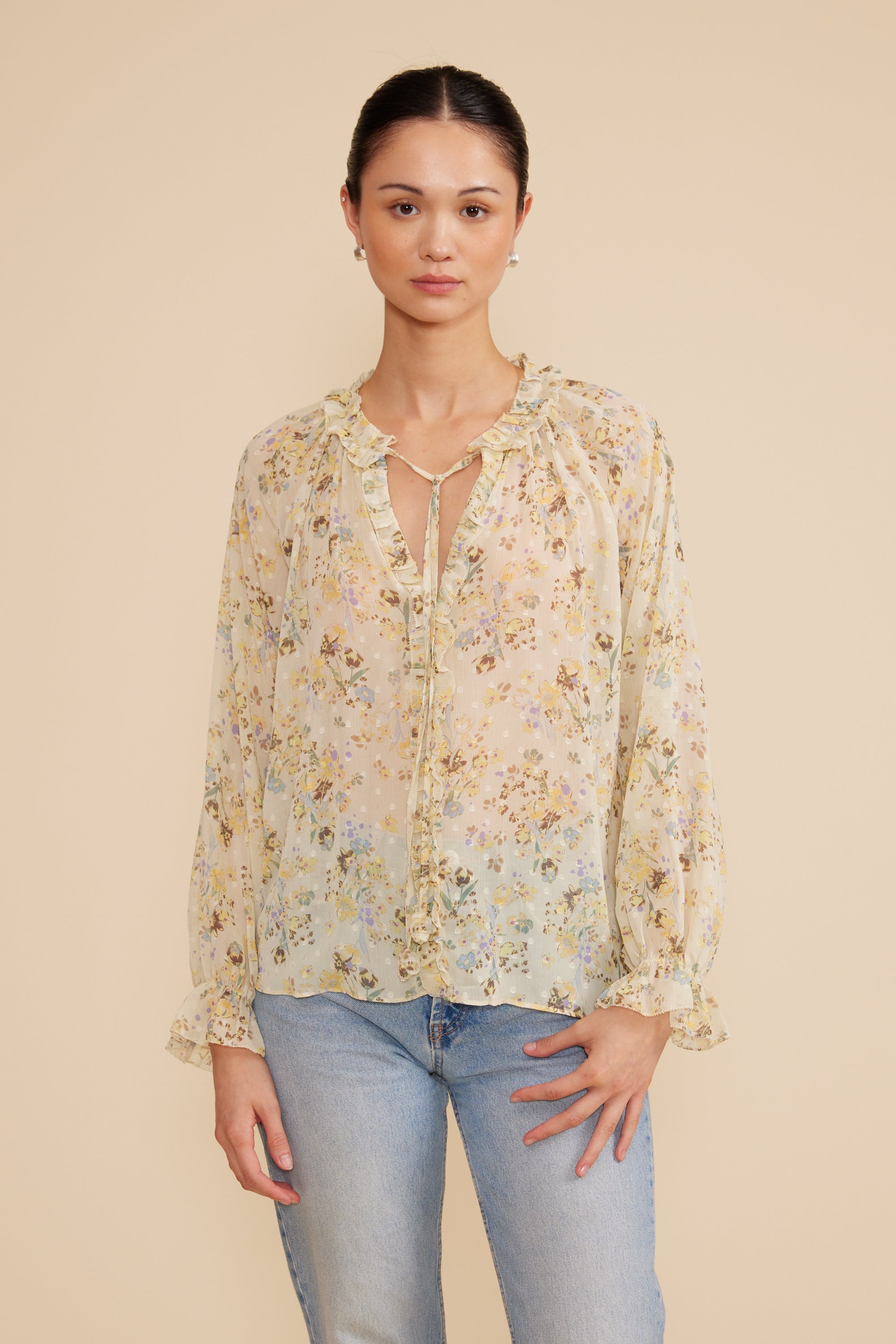 Lucy Paris - Keiko Floral Blouse - Yellow