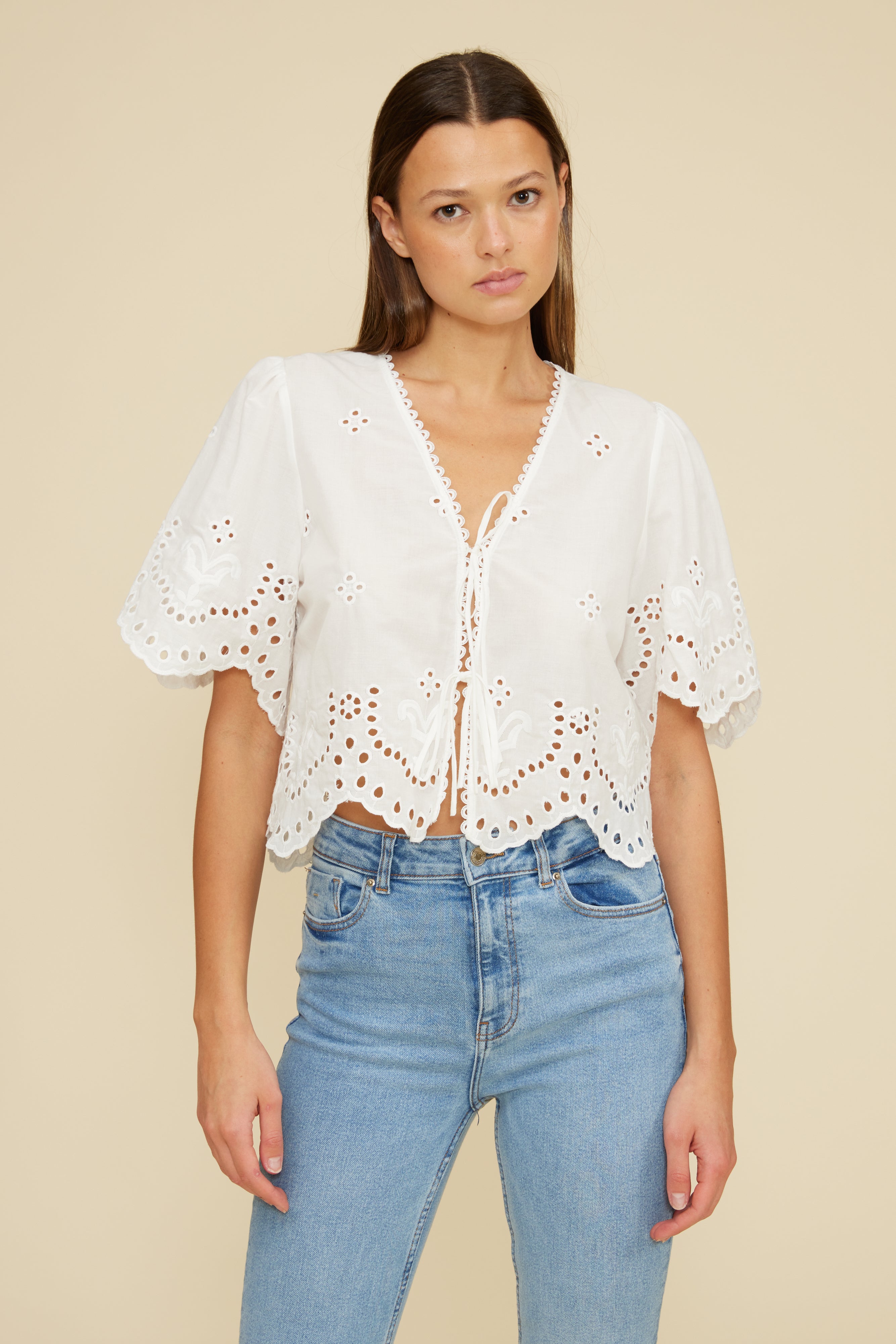 Lucy Paris - Loray Eyelet Top - White