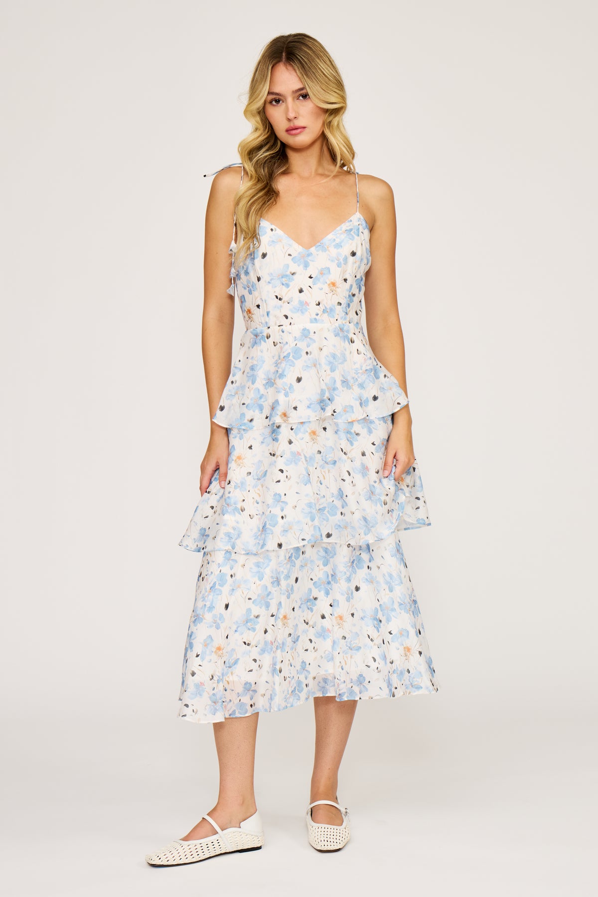 Maizie Tiered Dress Blue