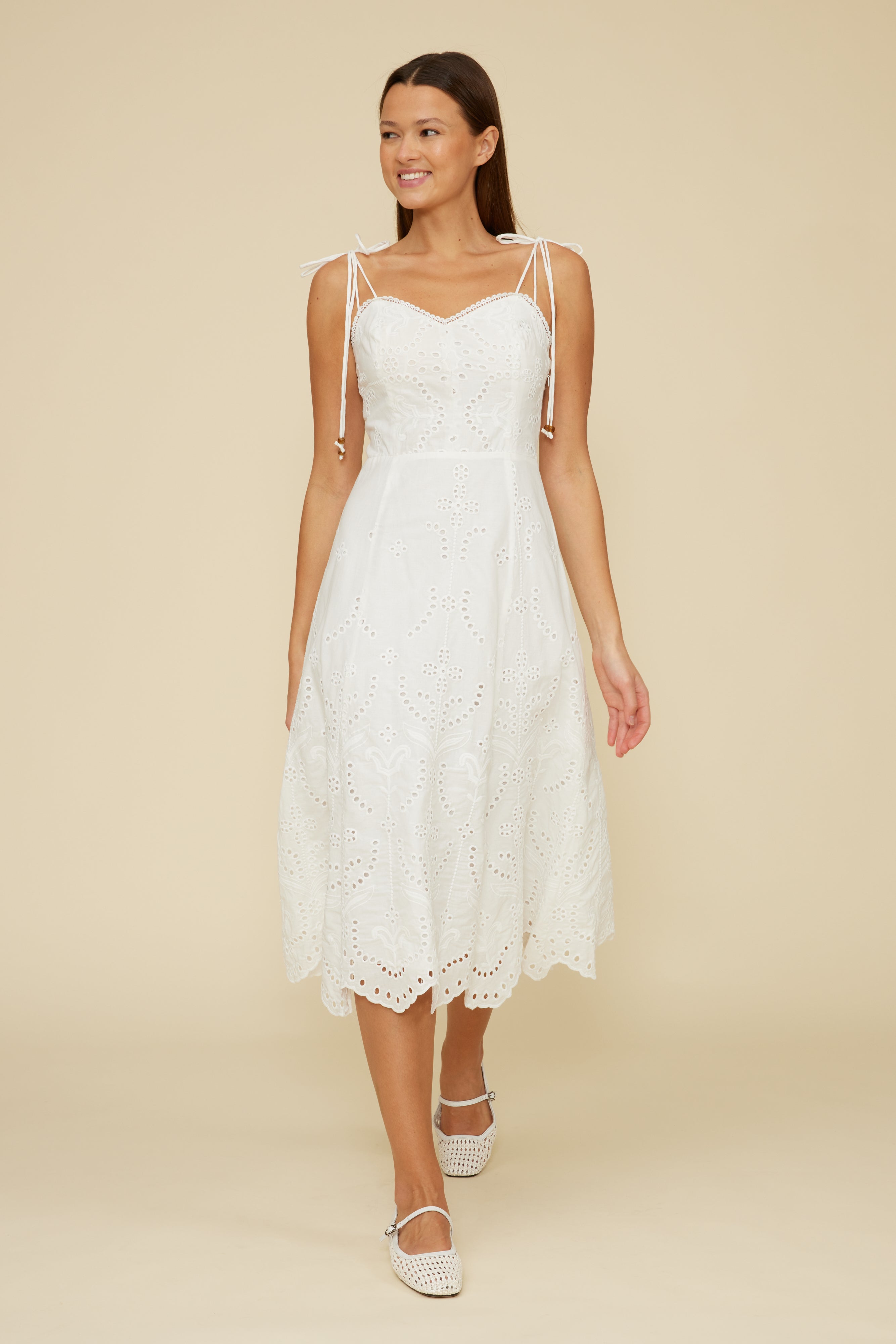 Lucy Paris - Marseline Midi Dress - White
