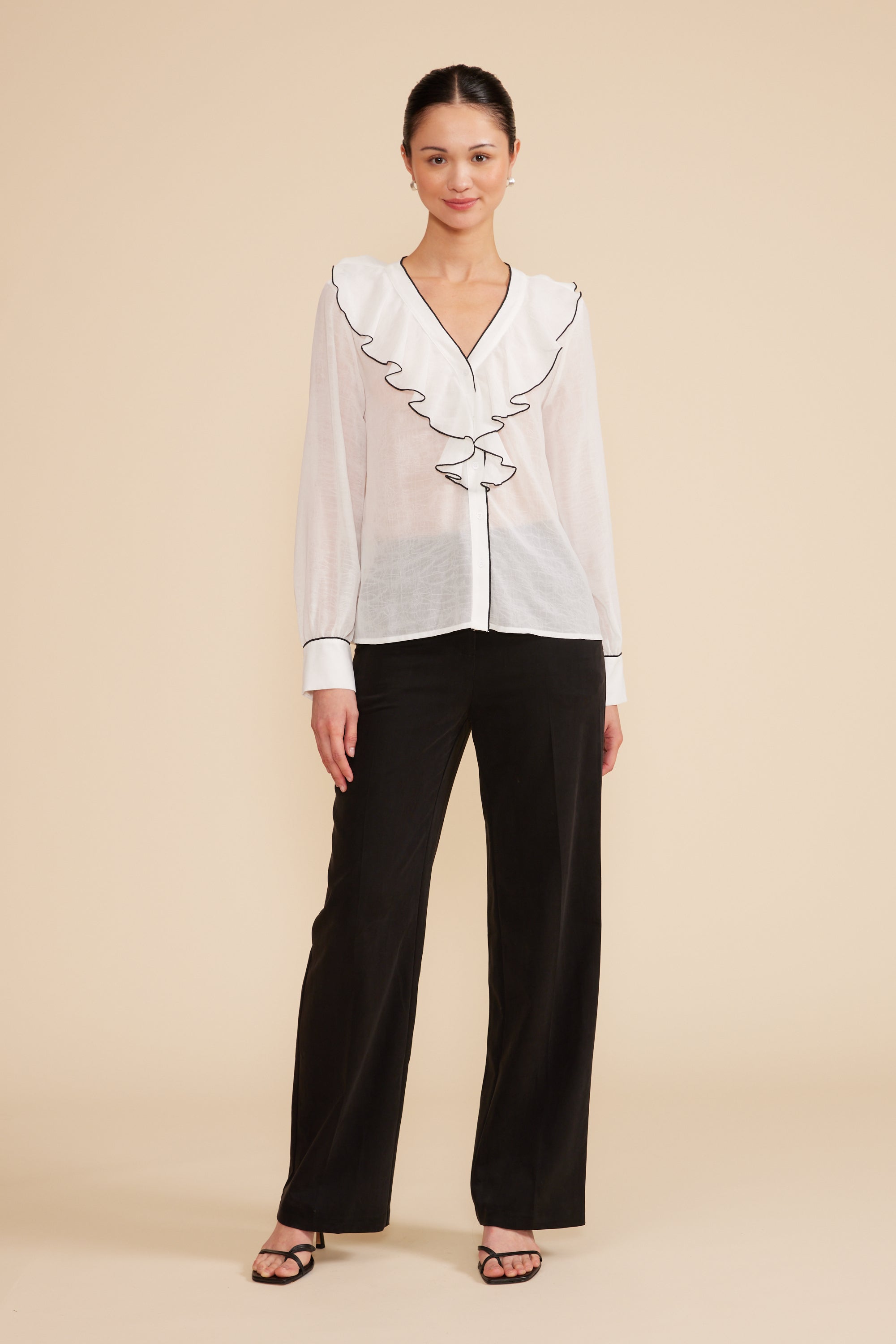 Lucy Paris - Rita Ruffle Blouse - White