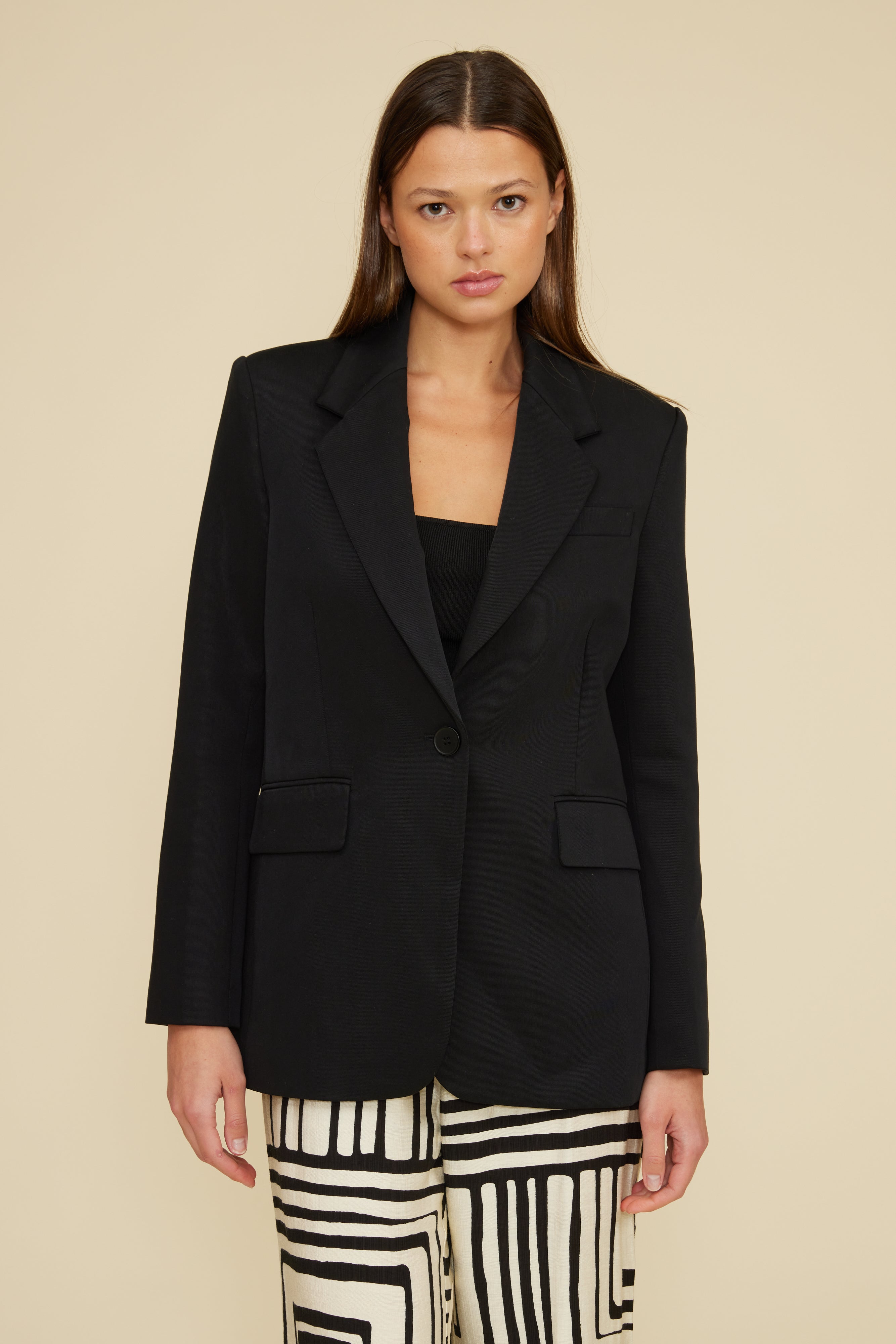 Lucy Paris - Tara Cupro Blazer - Black