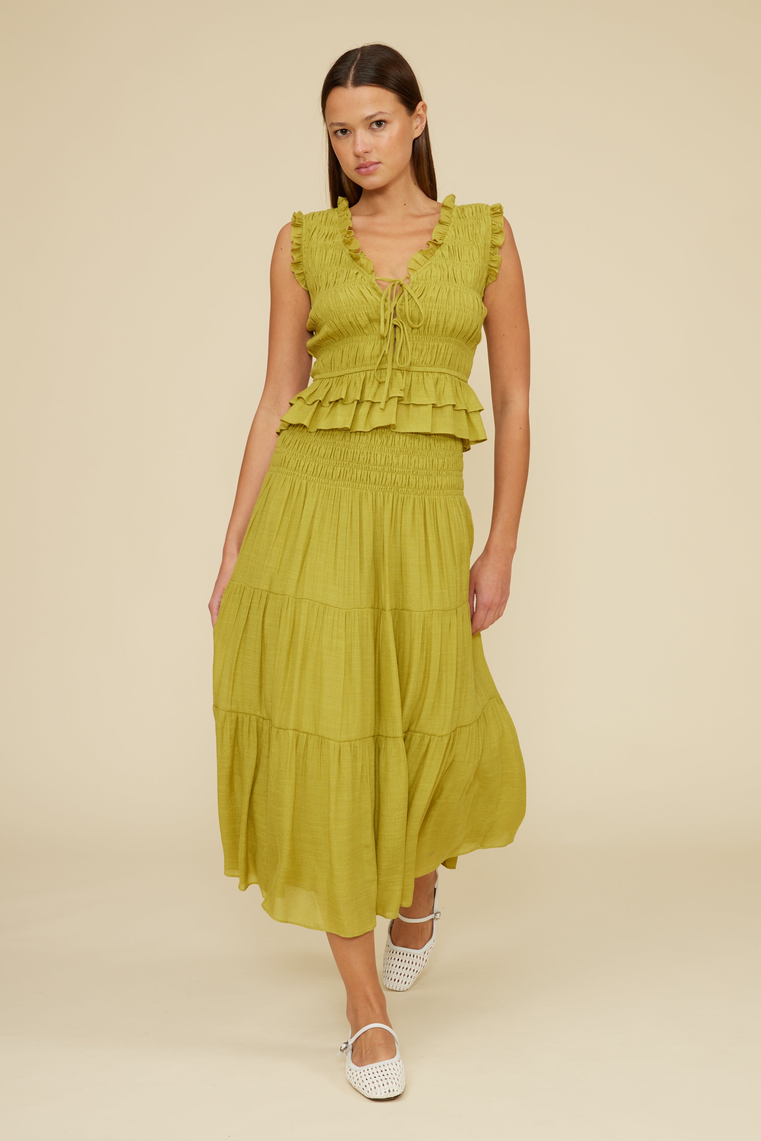 [グレースユー]25SS★Lucy Silk Skirt (Beige)★ Grace U】25SS☆Lucy Silk Skirt (XS,S,M) (Grace U/スカート