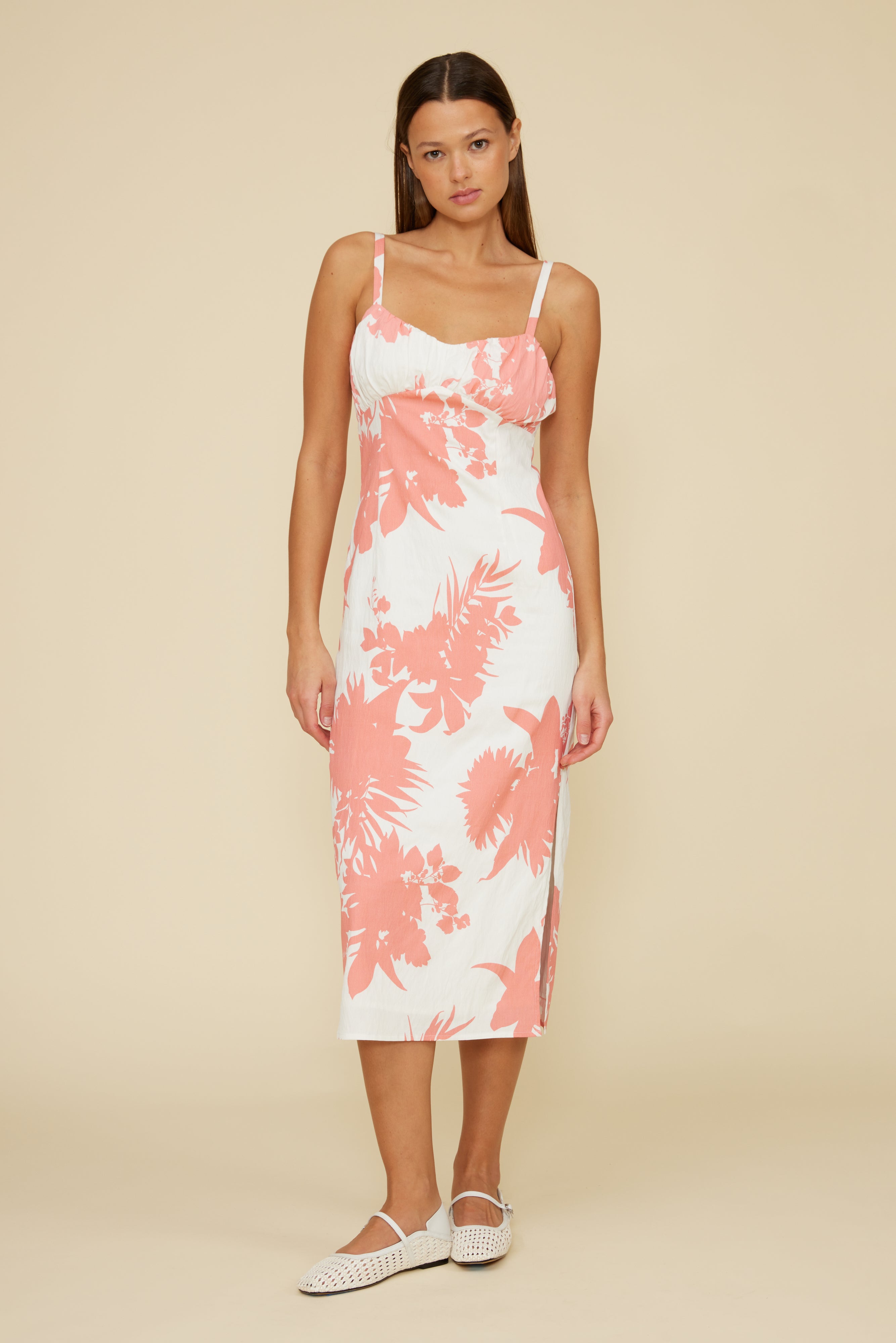 Lucy Paris - Violet Midi Dress - Coral