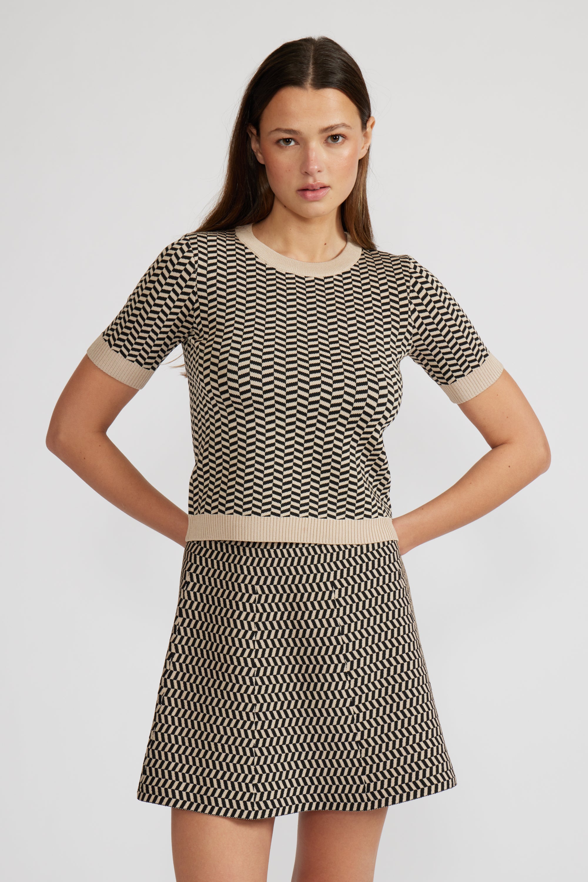 Lucy Paris - Warren Knit Top - Black Tan