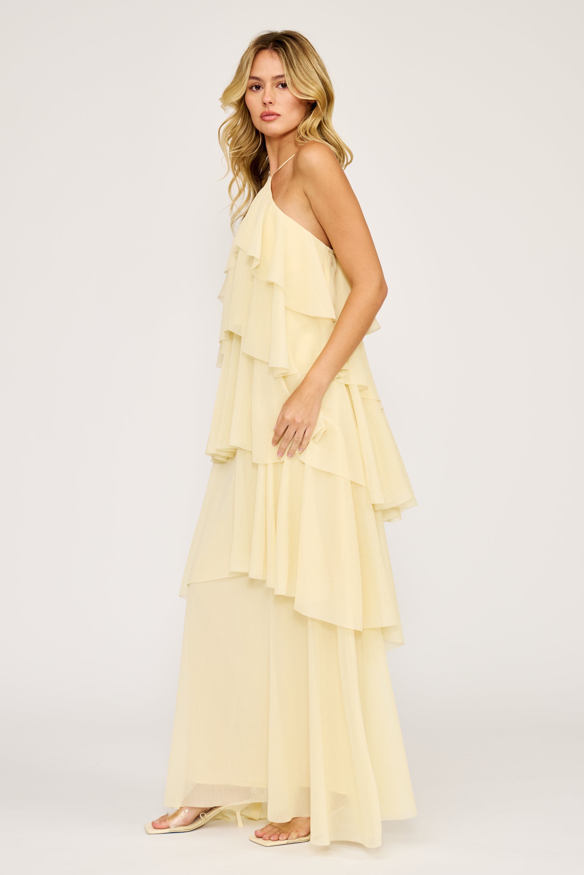Emery Ruffle Dress - Yellow