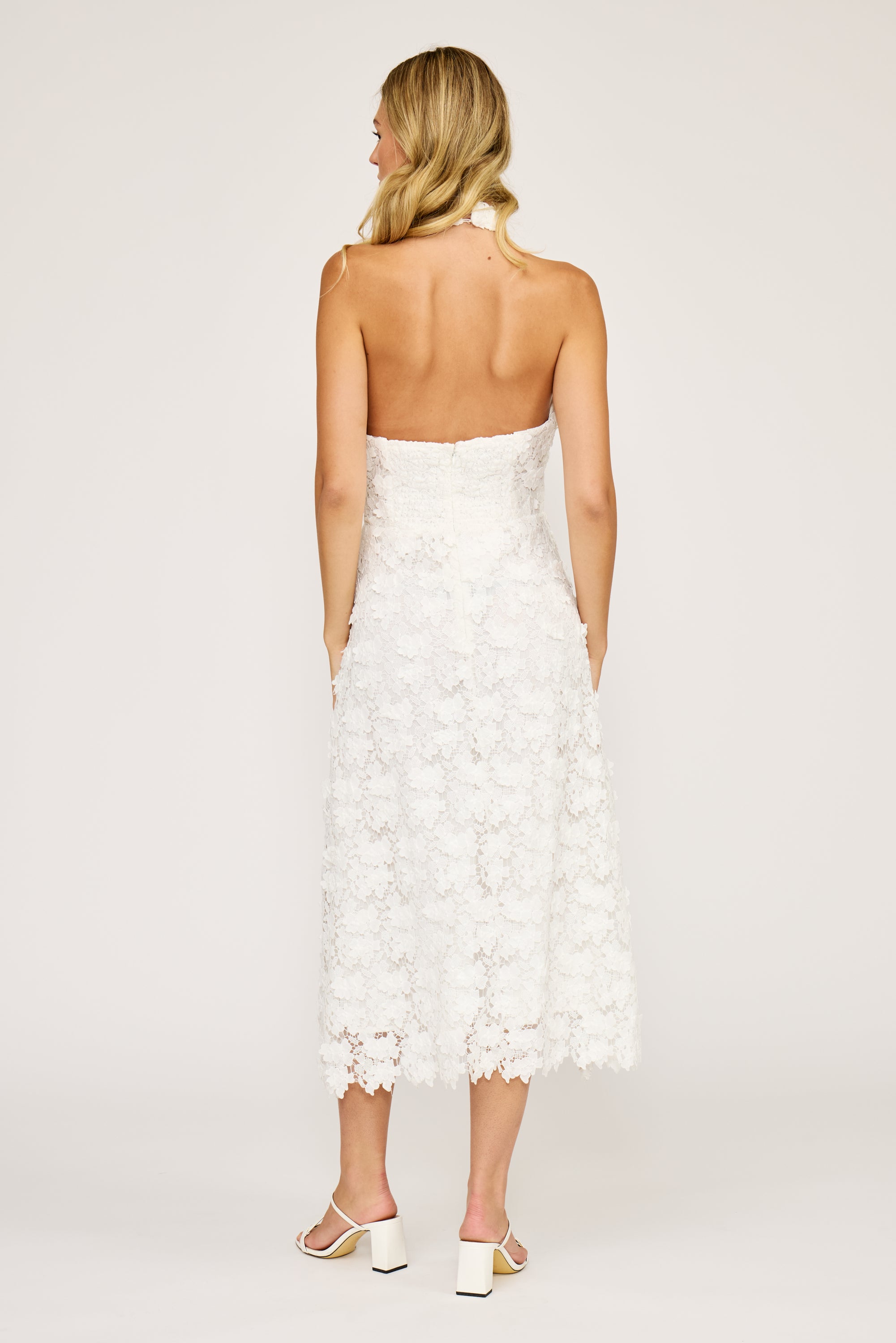 Serafina Halter Dress - White