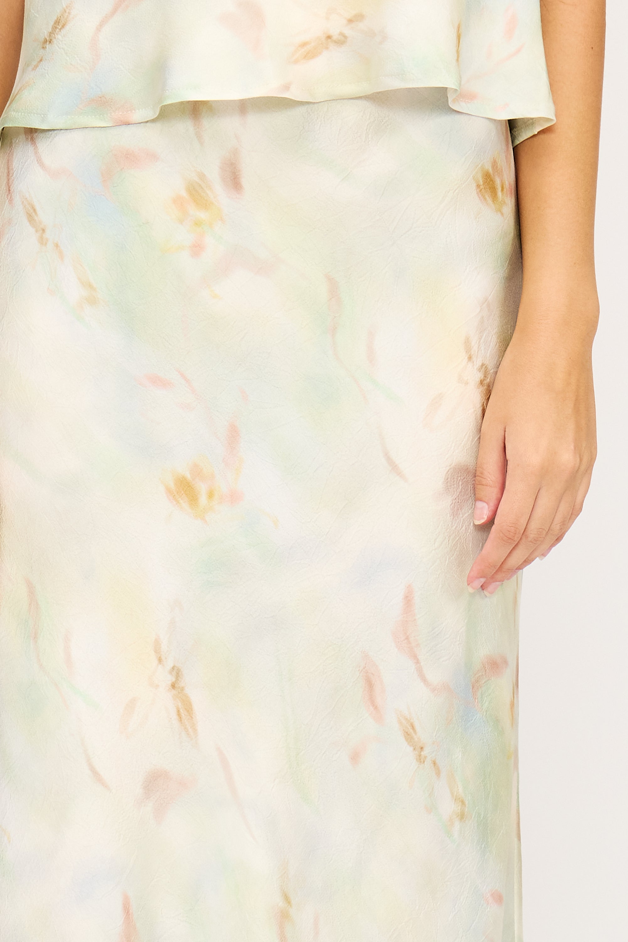 Barbara Satin Skirt - Mint