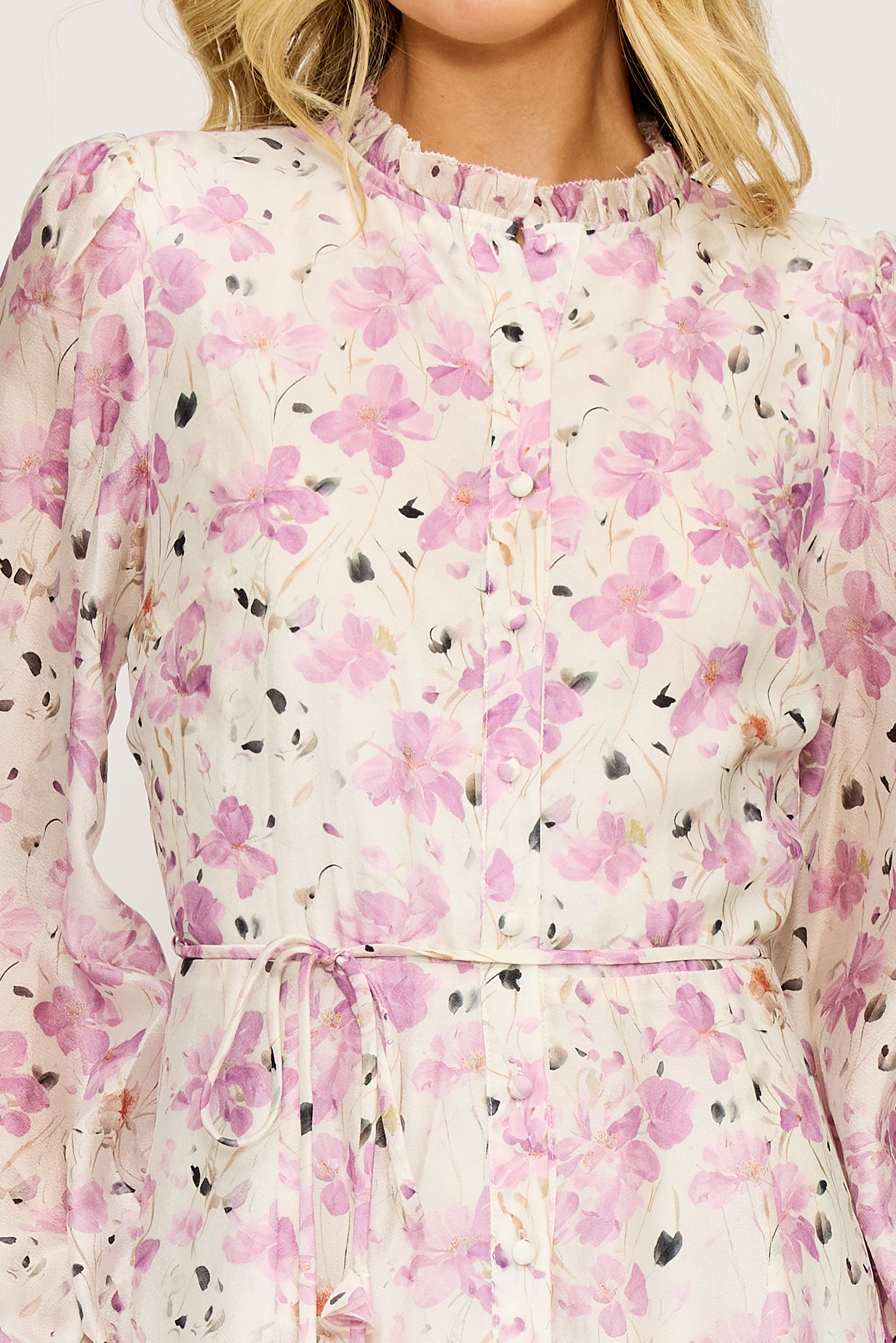 Valetta Mini Dress - White Floral