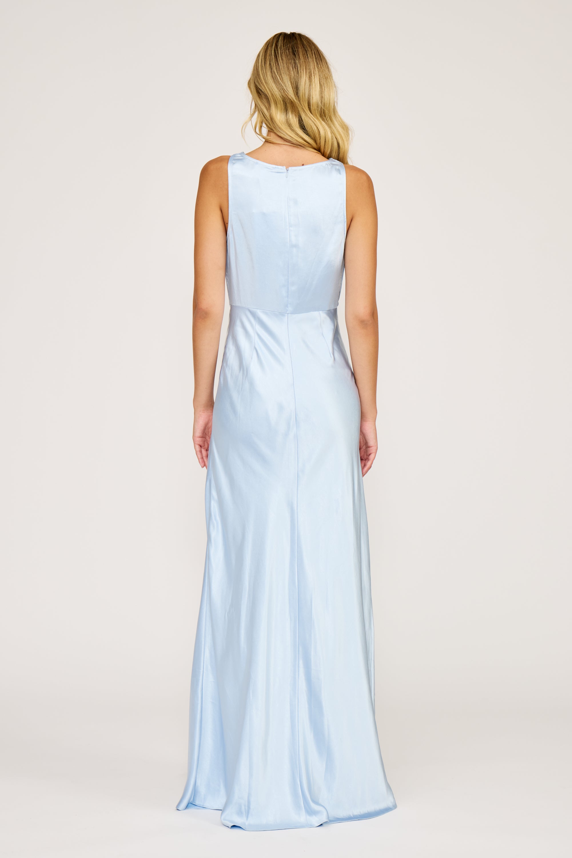 Chandler Cowl Neck Dress - Sky Blue