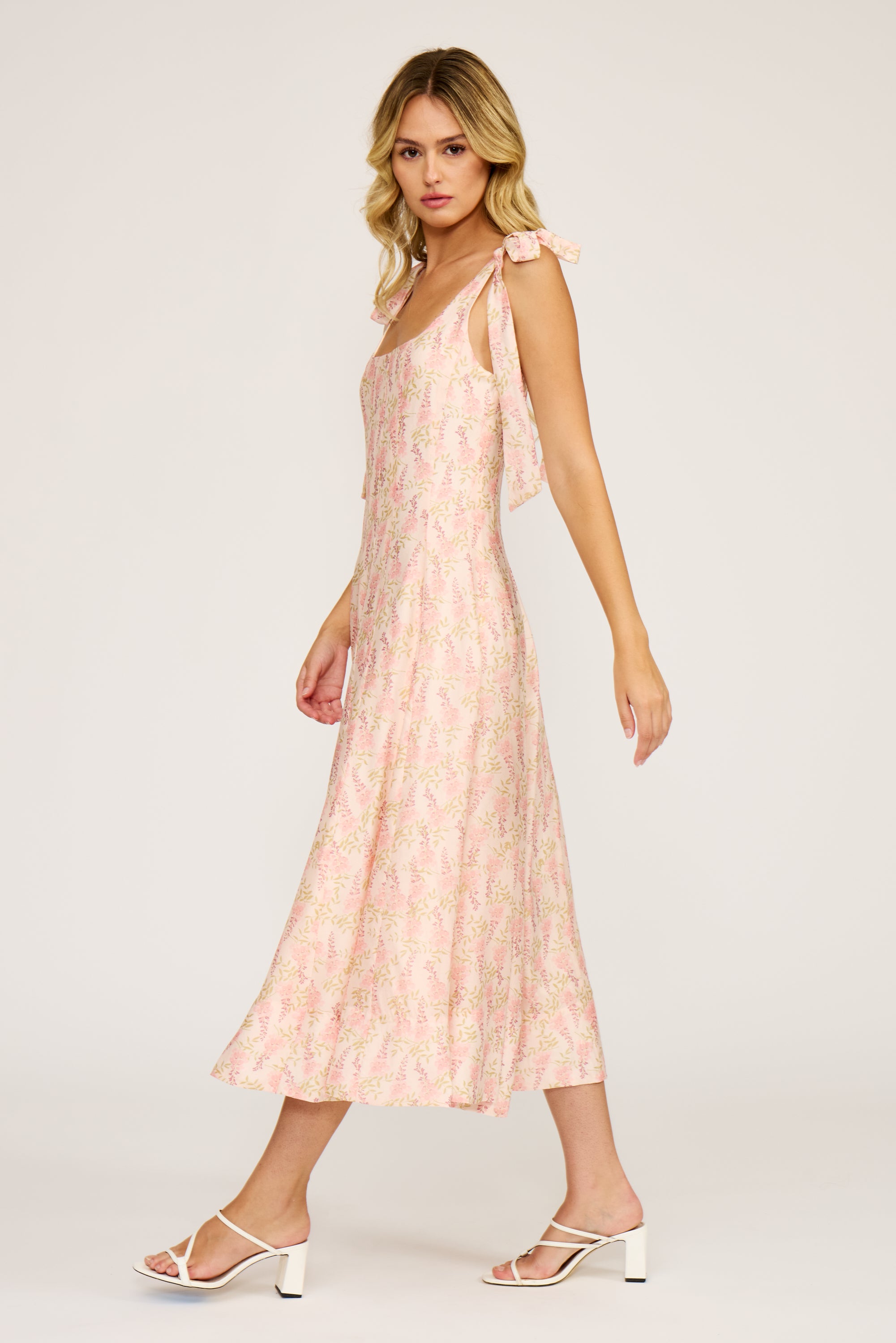 Skyla Midi Dress - Pink Floral