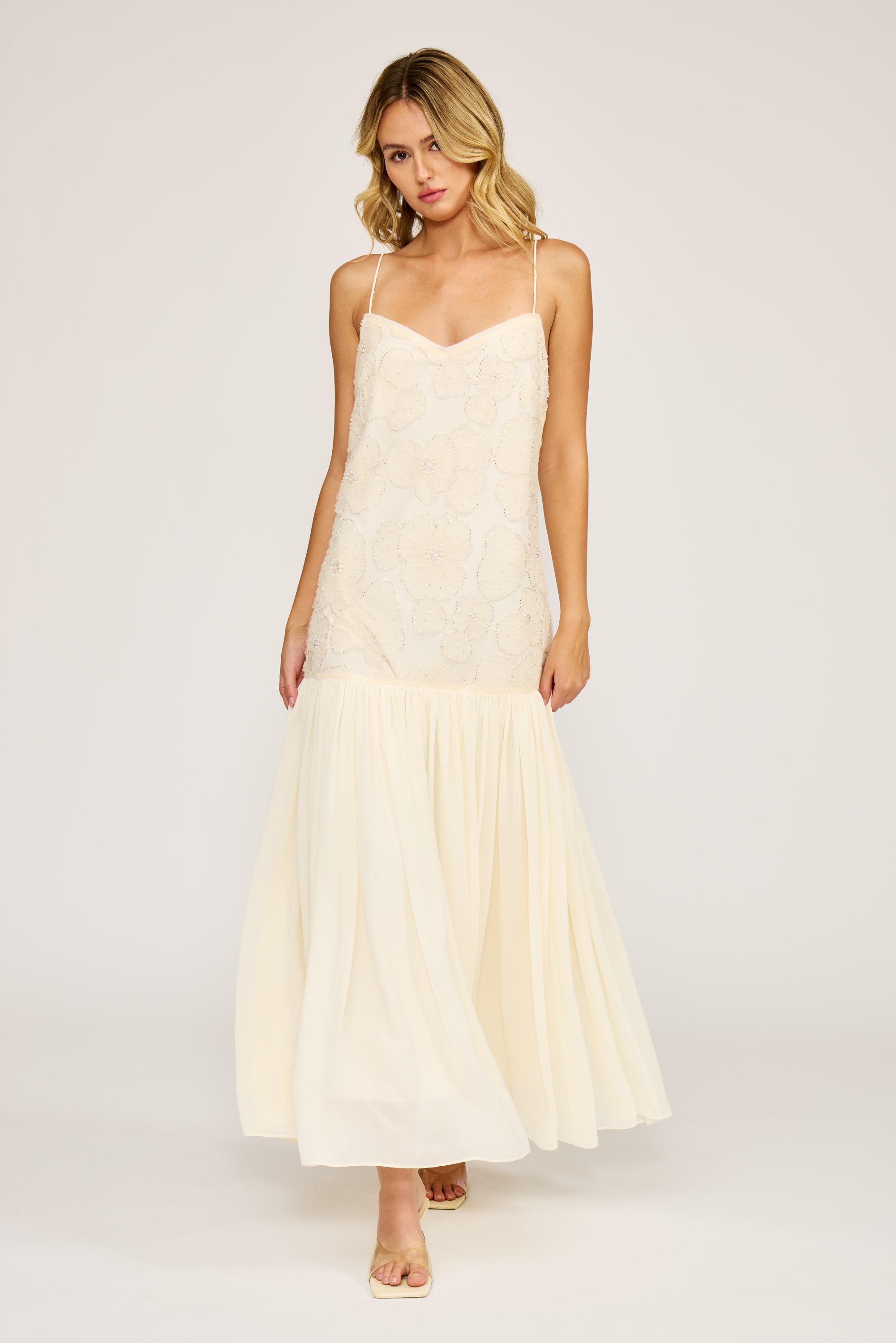 Lucy Paris Emily Sequined Dress - Ivory