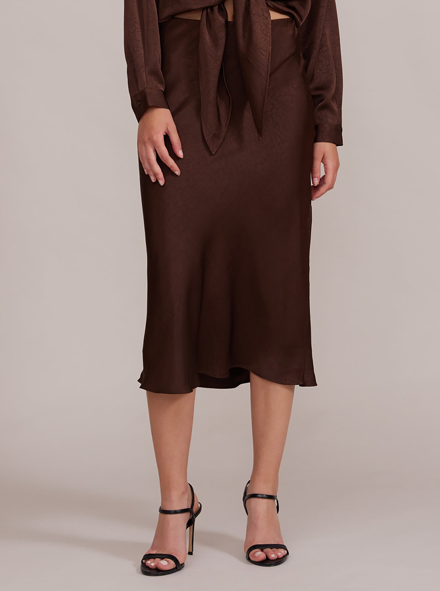 Zoie Midi Skirt - Brown