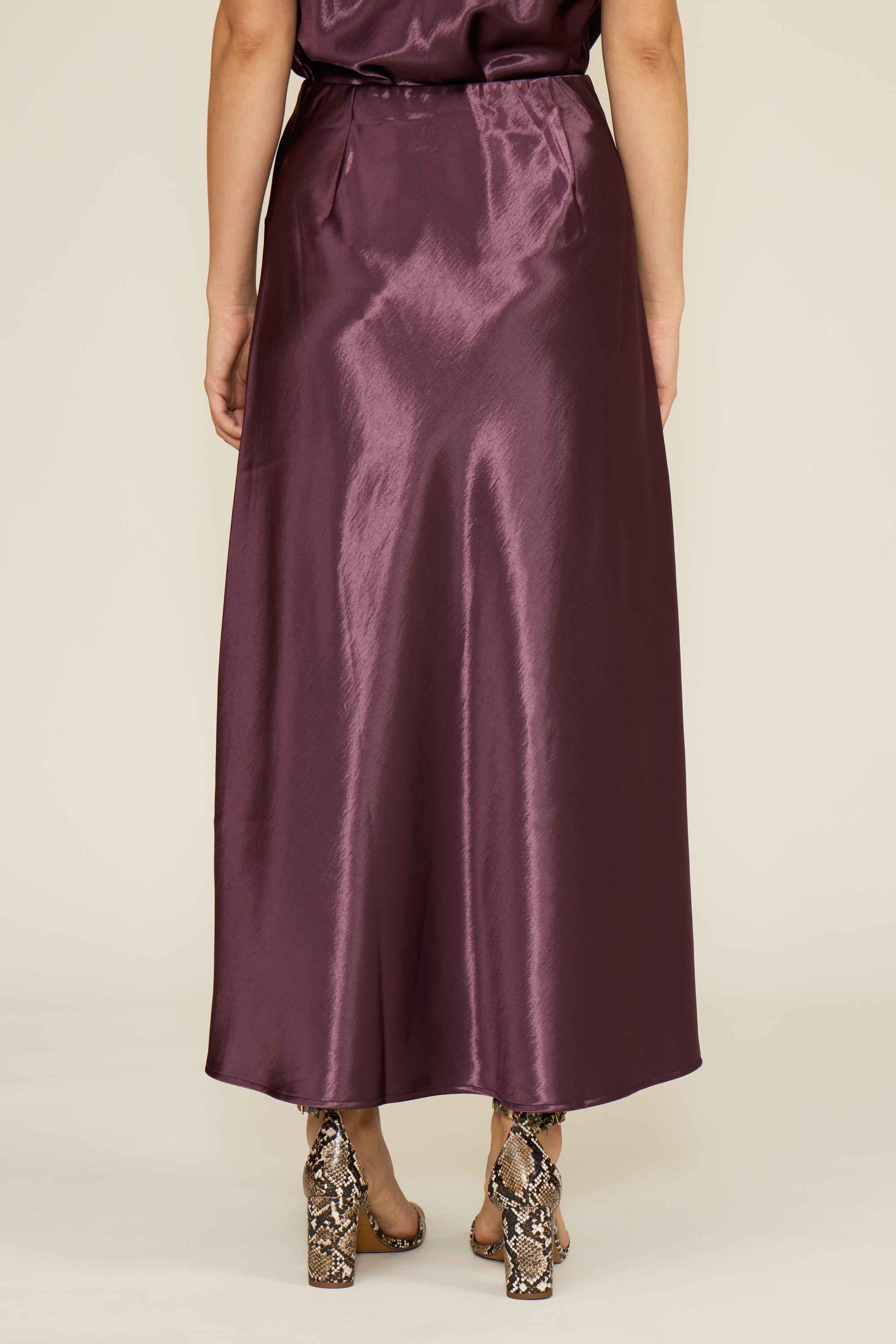 Barbara Satin Skirt - Plum