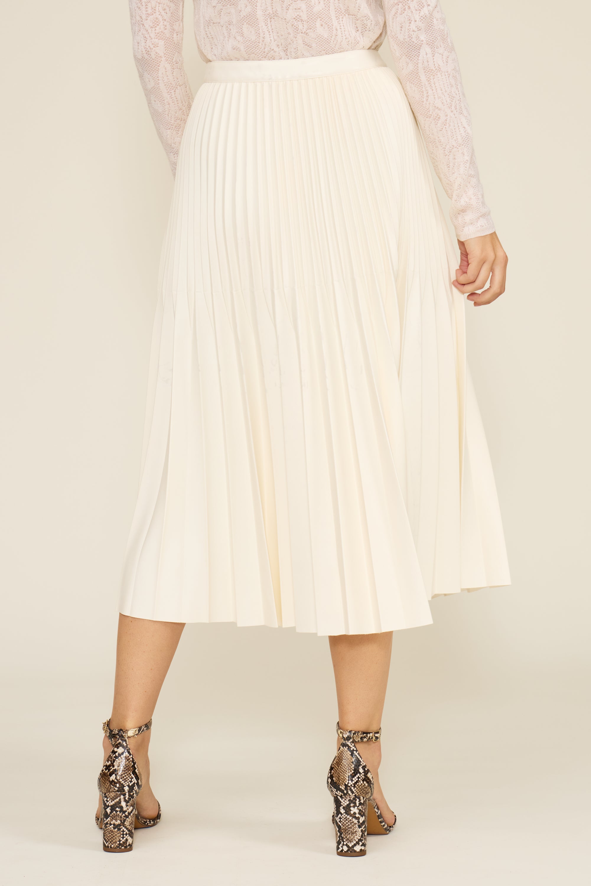 Billie Pleated Skirt - Cream