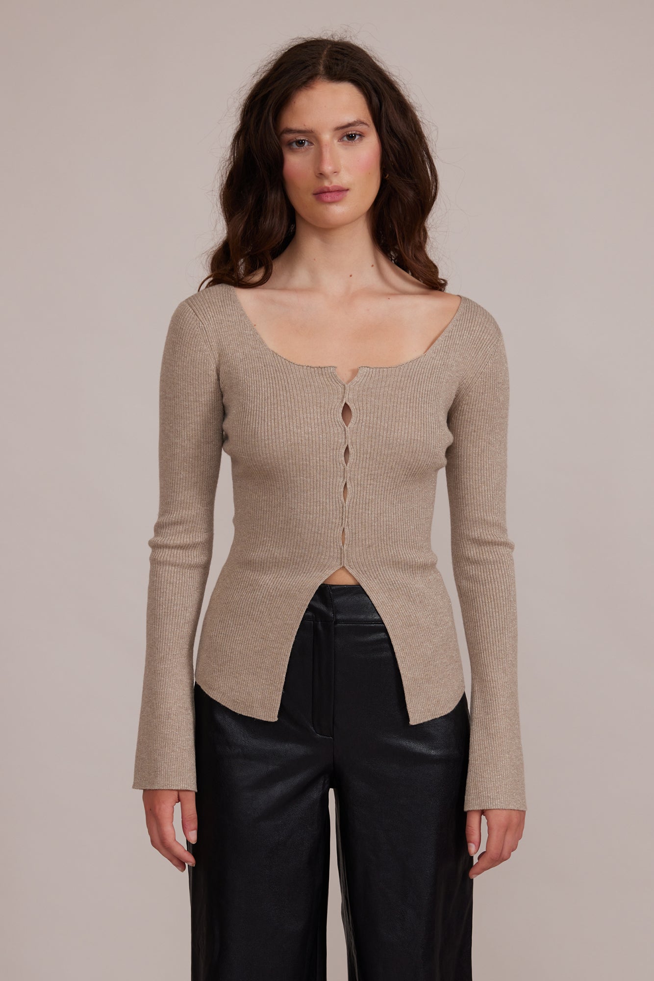 Patchwork Lace Knitted Top / Green | leinwande