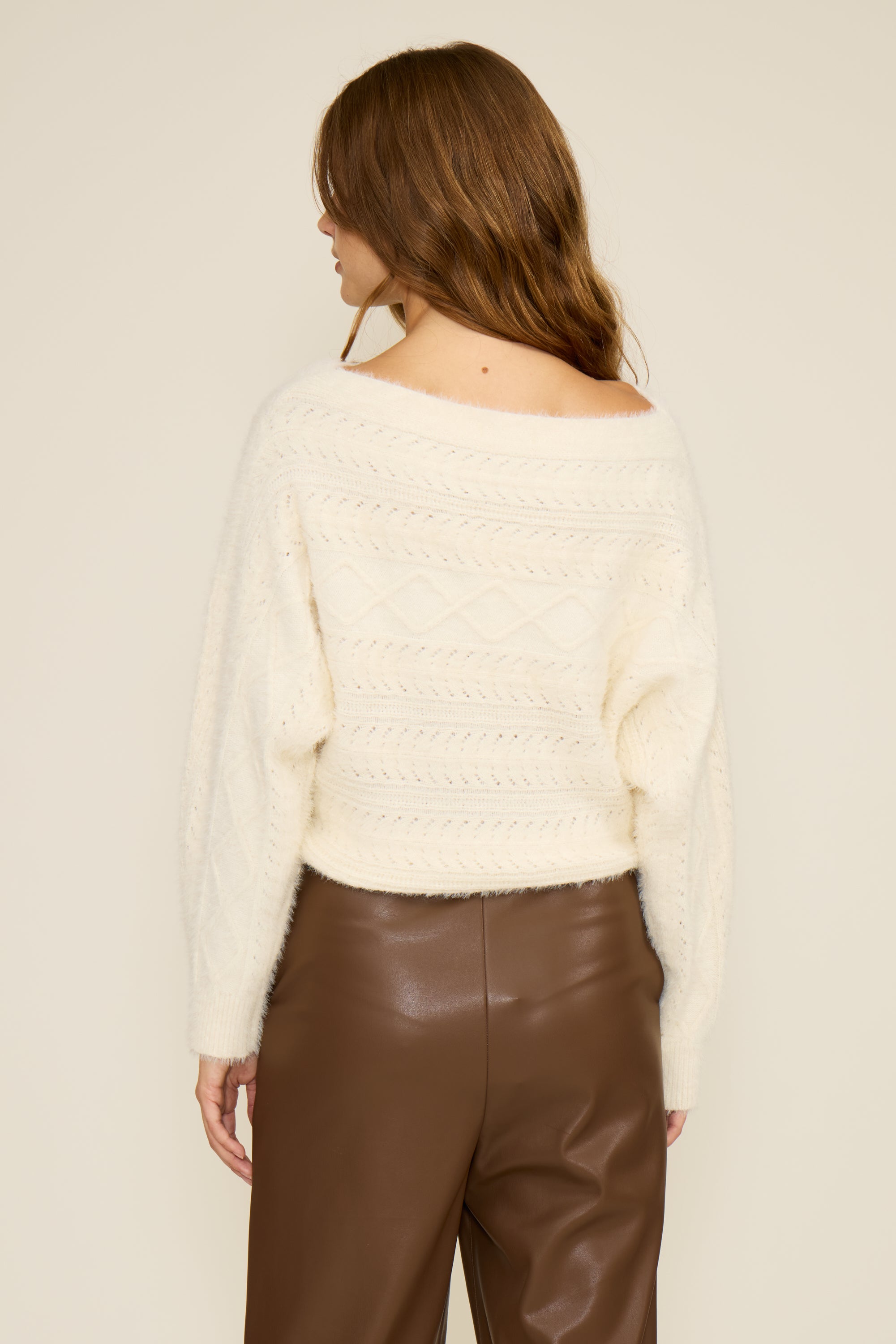 Carol Cable Knit Sweater - Cream