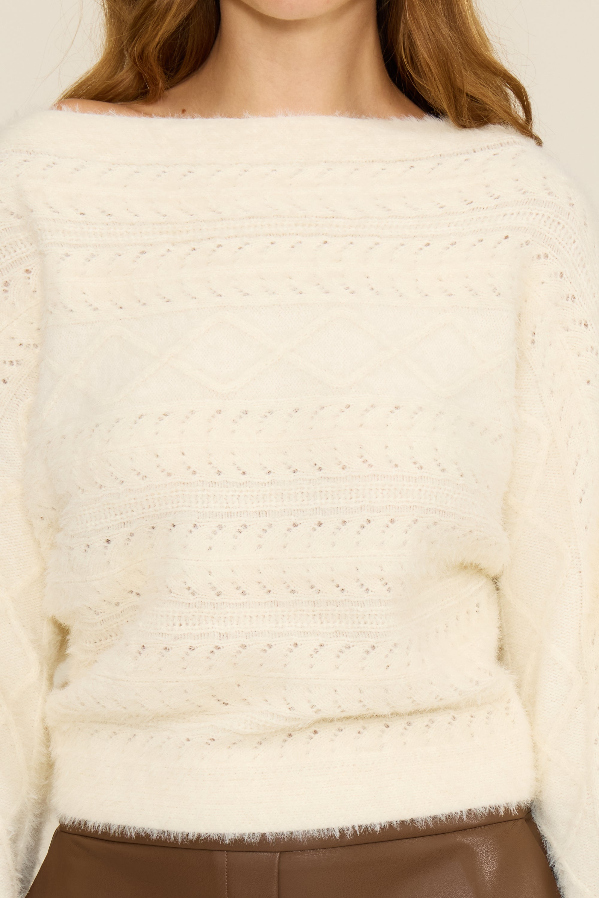 Carol Cable Knit Sweater - Cream