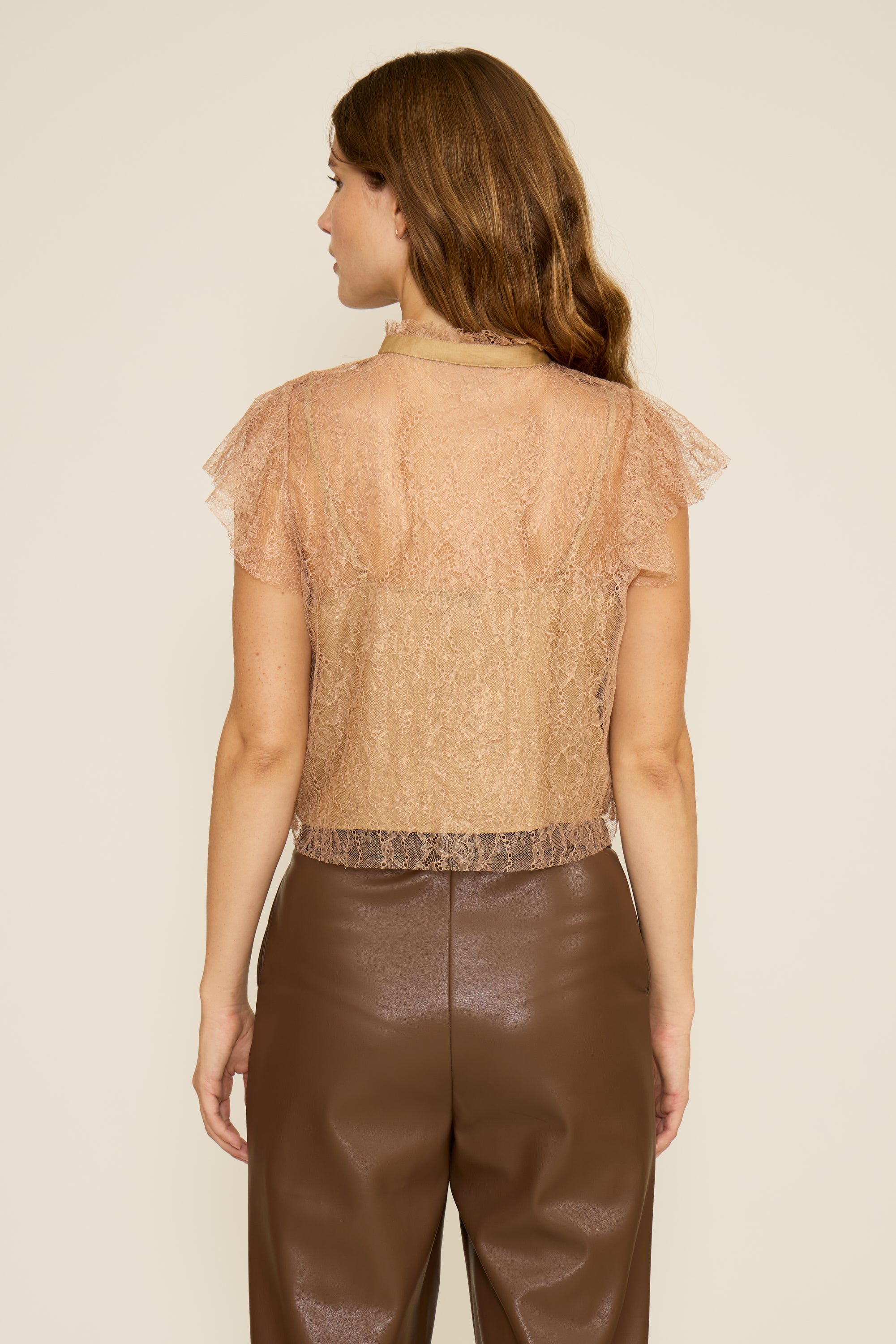 Dutchess Lace Top - Taupe