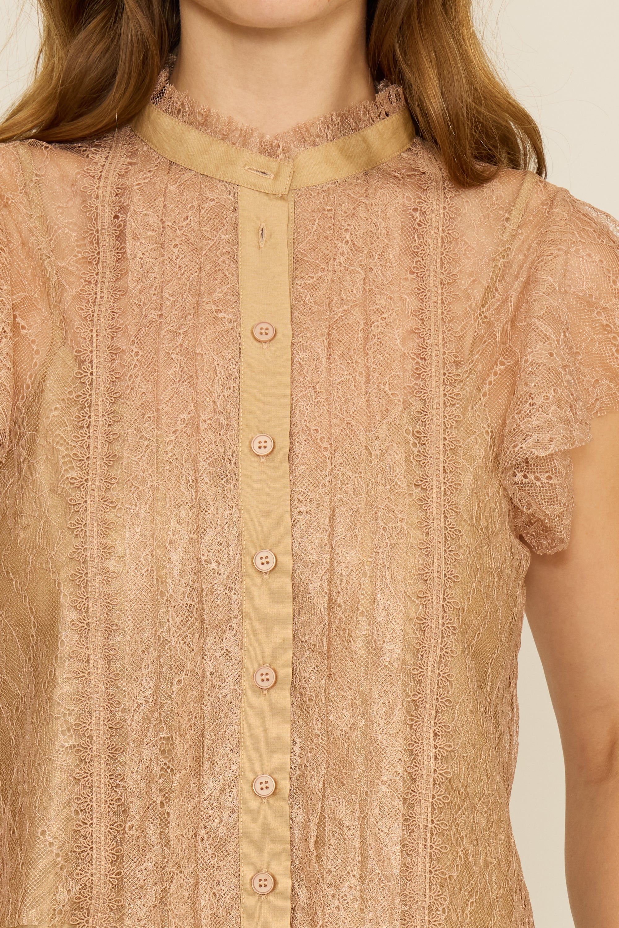 Dutchess Lace Top - Taupe