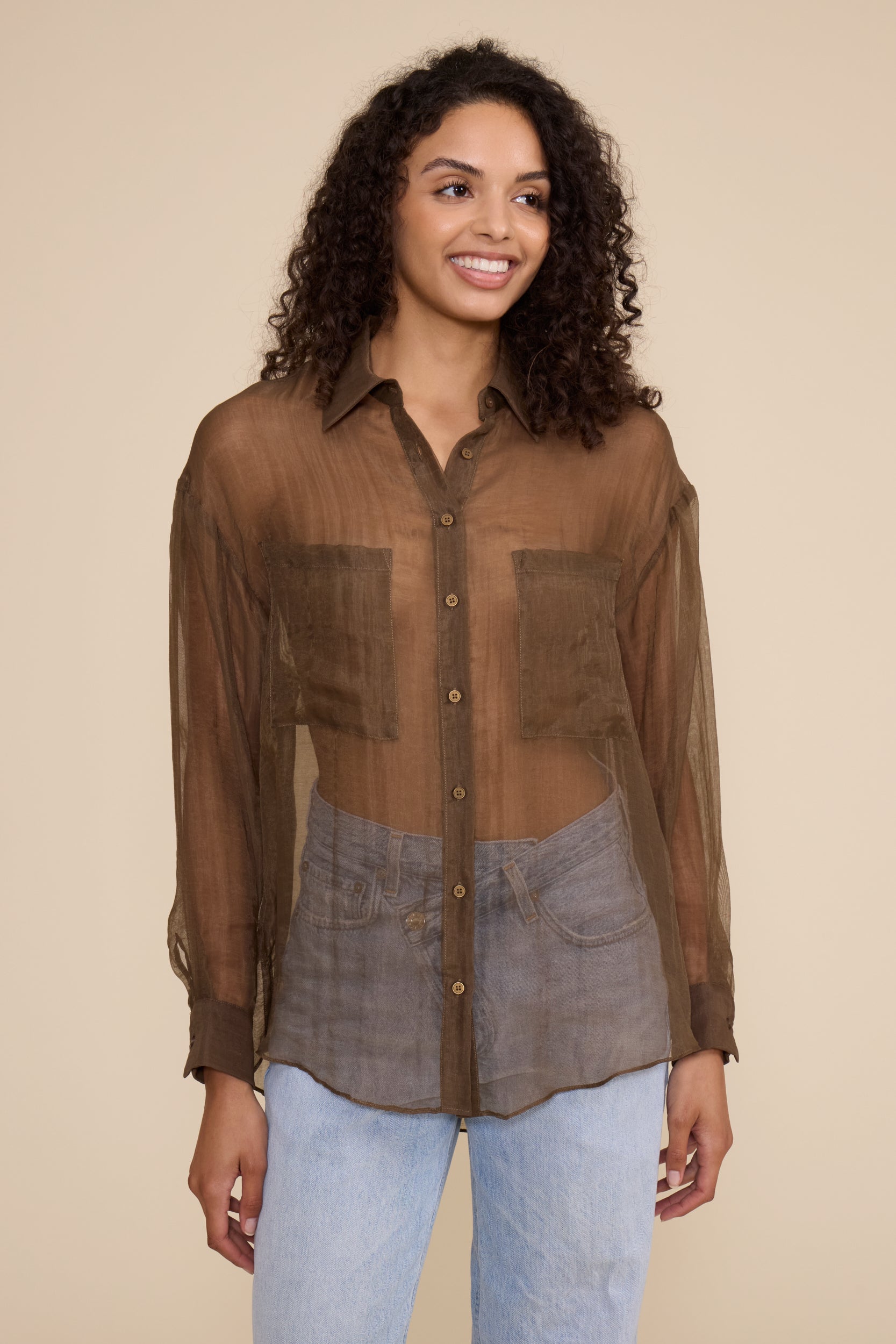 Carlen Cargo Pocket Top - Olive