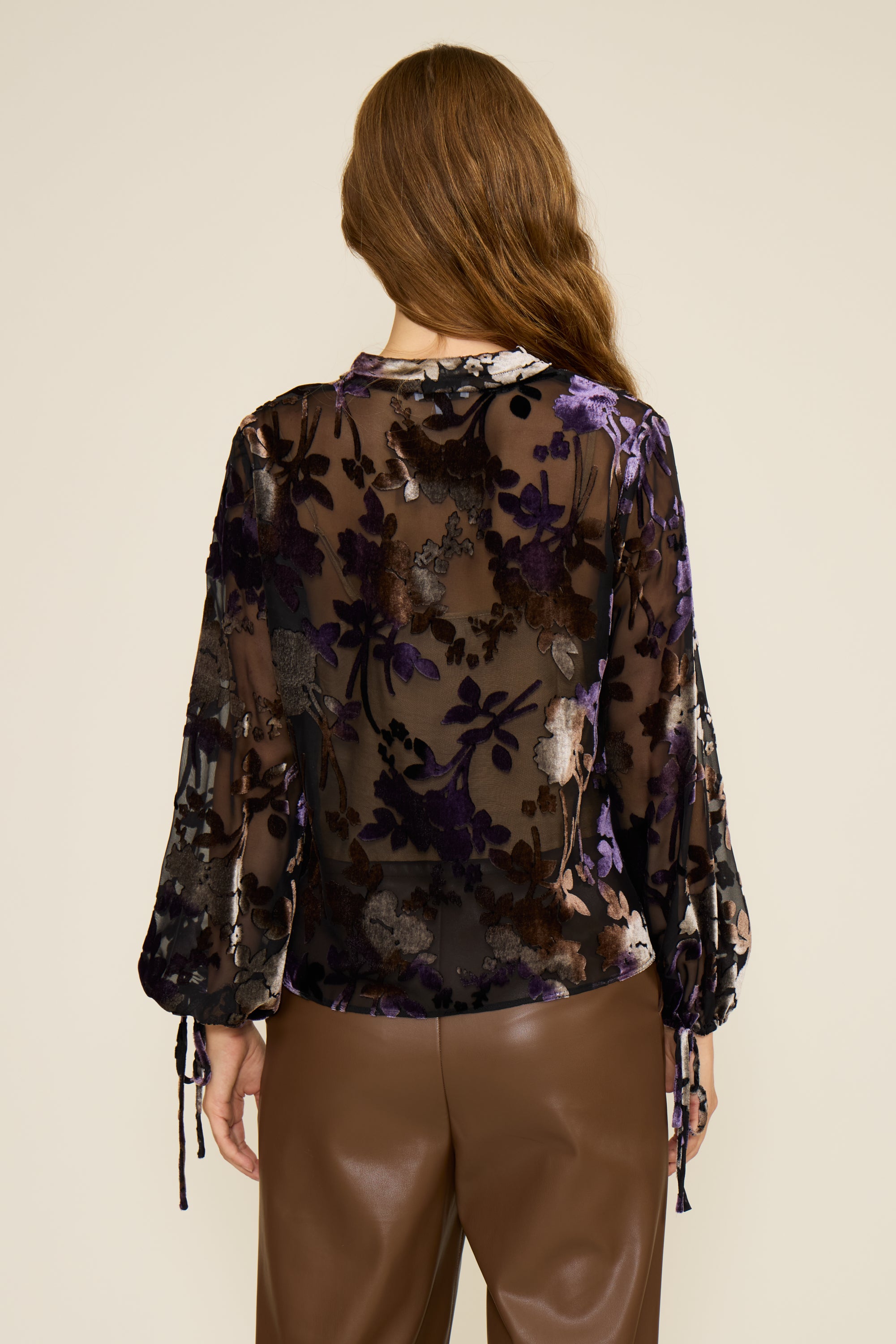 Jacaranda Burnout Top - Purple Floral