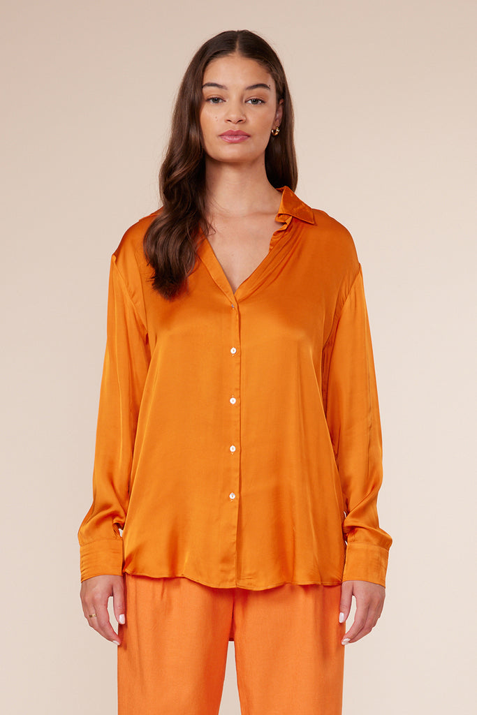 Elena Button Down - Orange
