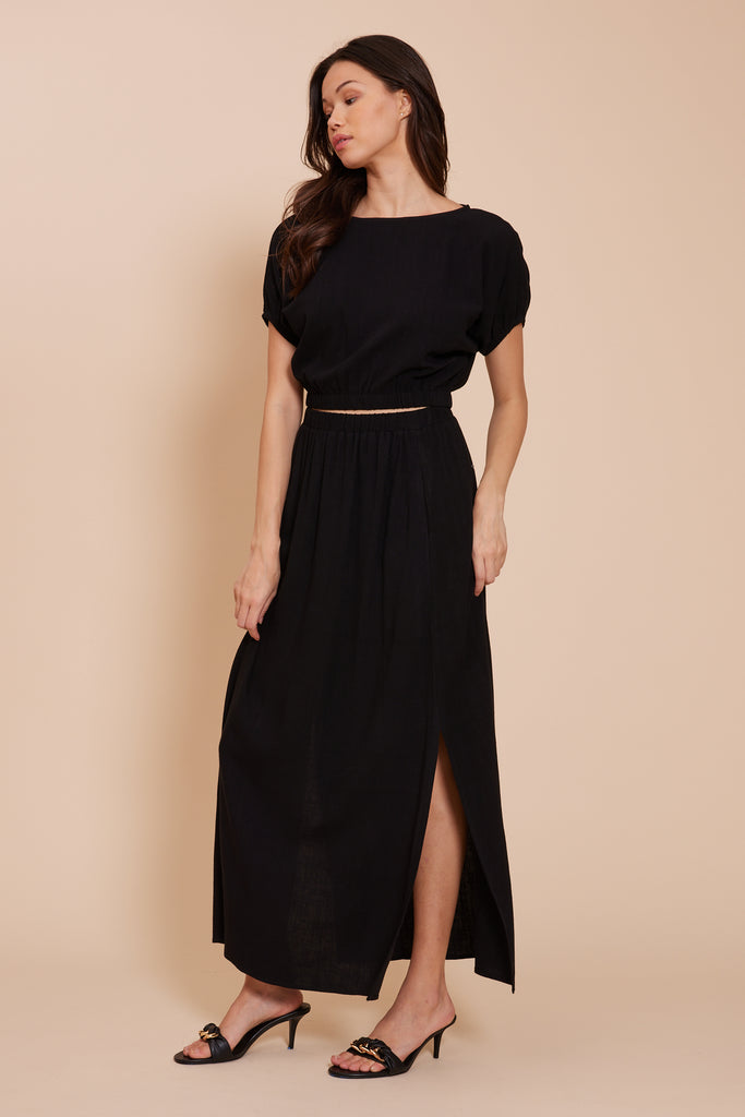 Lucy Paris - Sen Linen Skirt - Black